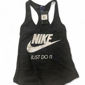 Nike Women's Charcoal Tank Top with White Logo (NWT)